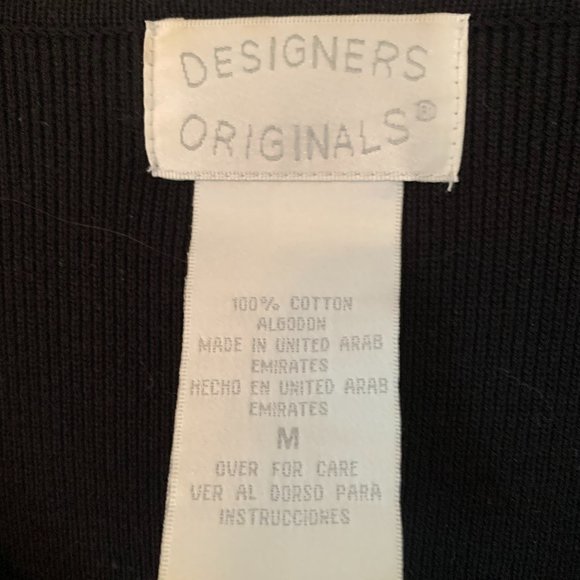 2/$20 Designers Originals Black/Red/Grey Stripe 3/4 Sleeve Sweater - Size Medium - Picture 4 of 7